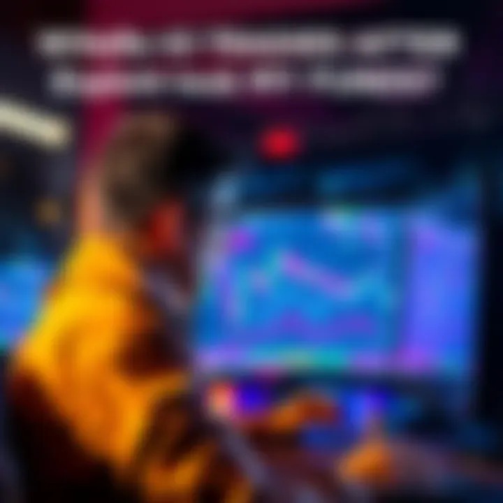 A concerned trader looking at a computer screen, exploring safe trading platforms after losing funds in an exploit.