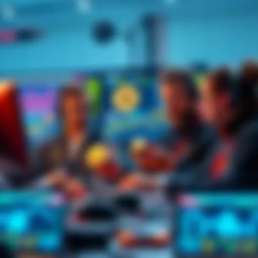 A group of traders reviewing different cryptocurrency trading platforms while Bitcoin price stabilizes around $70K.