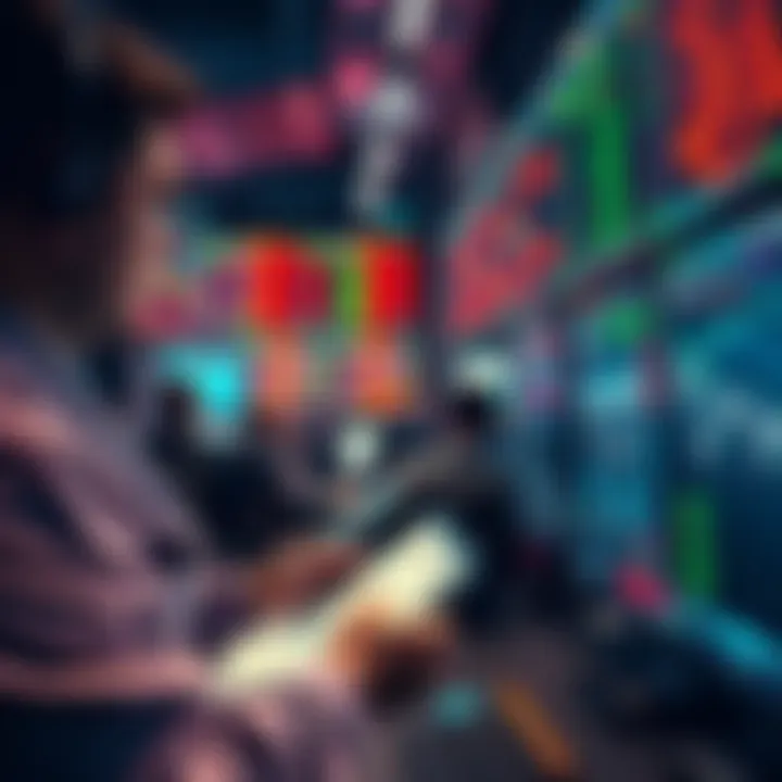 A group of traders looking at screens filled with market headlines and charts, focused on price changes rather than underlying data.