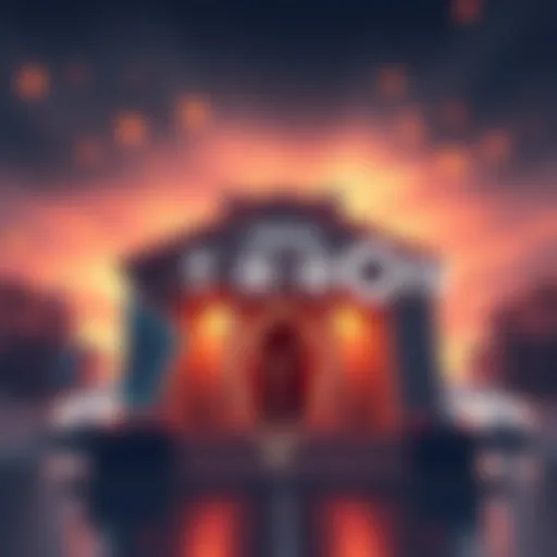 Representation of TRON logo and digital currency symbols with a bank building, illustrating the partnership with Oobit for direct bank transfers of TRX.