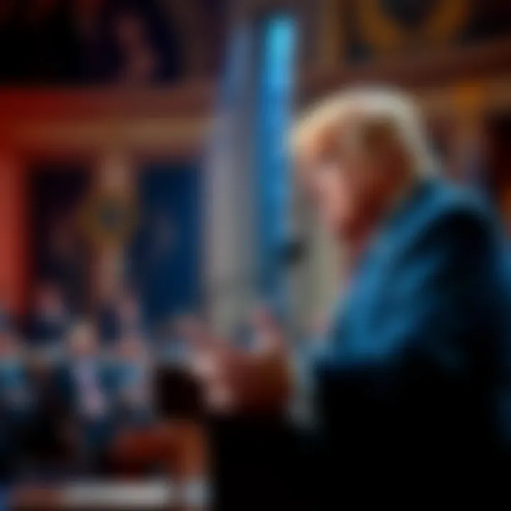 Trump advocating for crypto legislation President Trump speaking in front of Congress about the Clarity Act for cryptocurrencies, honoring Lindsey Graham