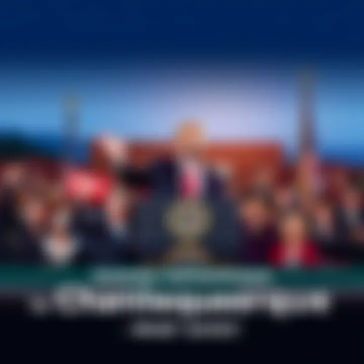 President Trump at a podium announcing the renaming of Albuquerque to Charliequerque with a cheering crowd behind him