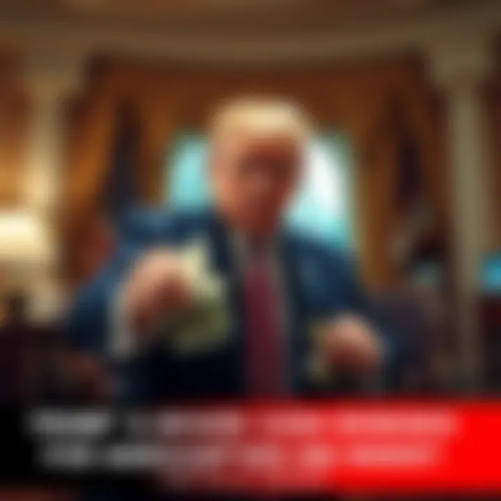 Donald Trump hands out cash bonuses to aides in a White House office setting.