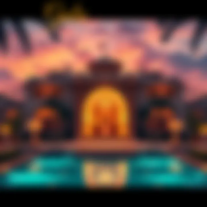 An elegant invitation card for a gala at Mar-a-Lago for top token holders, featuring gold accents and a tropical theme.