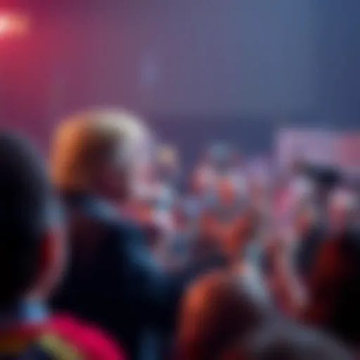 President Trump addresses a crowd, discussing current events and their impact on society in 2025.