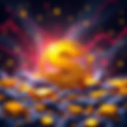 Illustration of a dollar symbol intertwined with gold bars representing Trump's USD1 stablecoin connection to gold tokens.