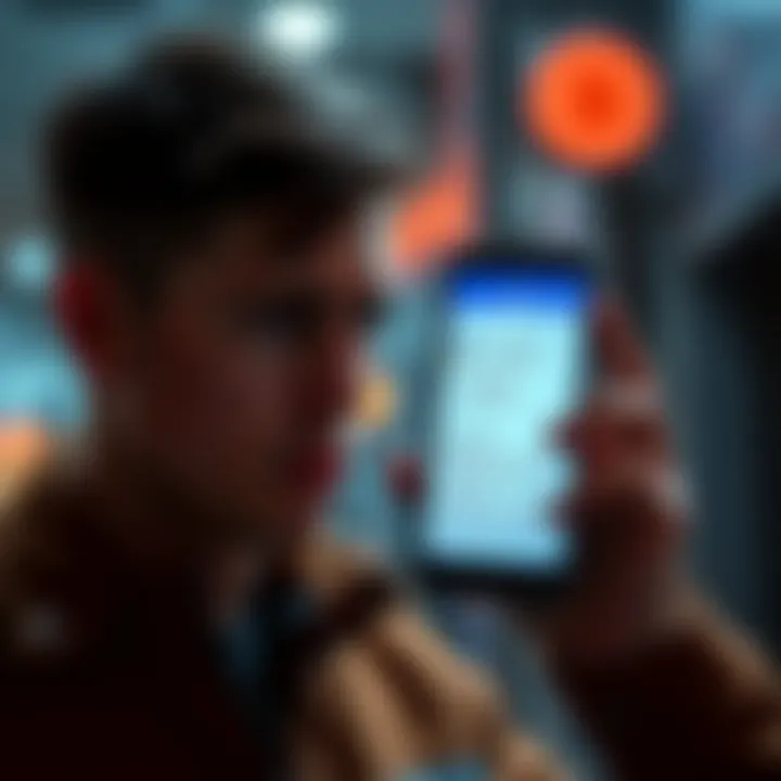 A person is looking at their phone displaying Trust Wallet and a seed phrase, showing concern about security.