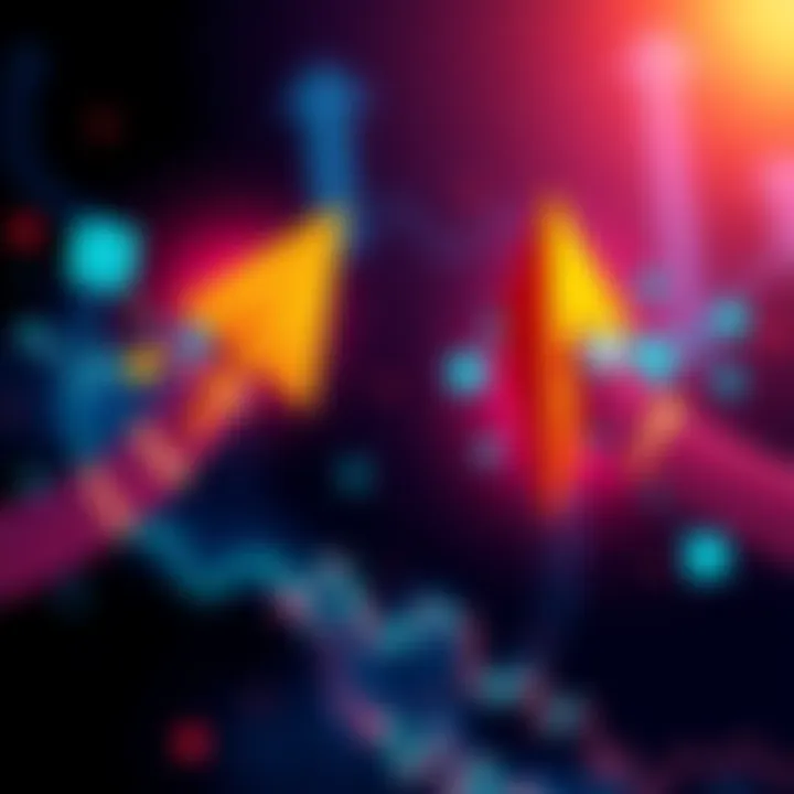 Illustration showing two arrows pointing in different directions with financial symbols around them, representing conflicting views on wealth claims.