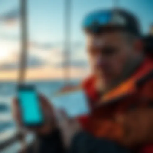 A Ukrainian seafarer looks frustrated while holding a phone showing a Revolut account closure notice, symbolizing confusion over P2P trading issues.