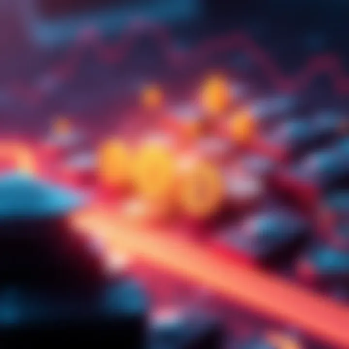 A graphic showing ETH staking process, with Ether coins, wallets, and payout symbols to represent earnings.