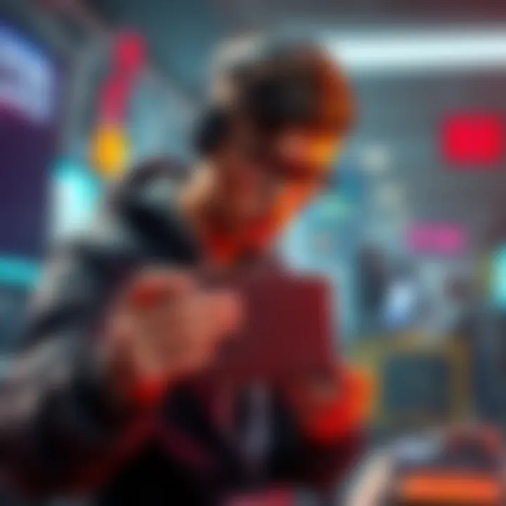 A gamer holds a unique wallet found at an estate sale, considering whether to sell it on eBay.