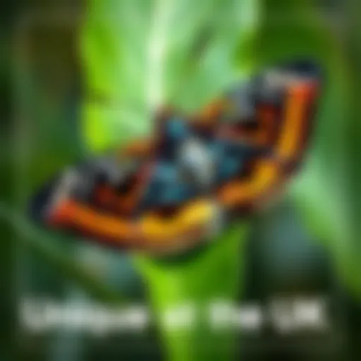A uniquely patterned moth resting on a leaf, showcasing its distinct colors and designs