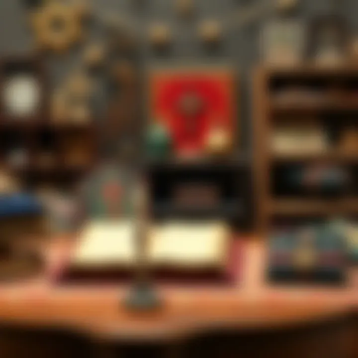 A collection of unusual religious items including a circumcision practice kit and various collectibles on a tabletop.