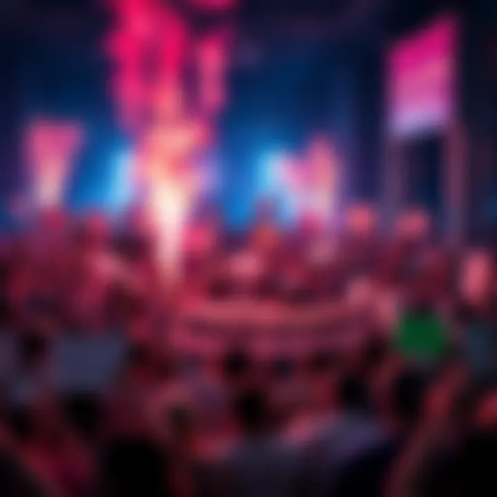 A crowd gathered with excitement, holding signs and banners about an upcoming major event.