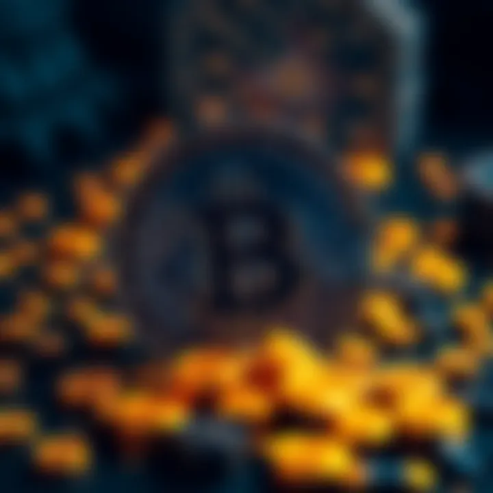 A graphic showing the U.S. government symbol with Bitcoin icons, indicating a financial transaction of $8.8 million