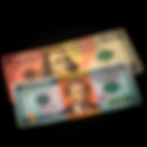Visual representation of the US dollar and Venezuelan bolivar notes, highlighting the effects of hyperinflation and economic mismanagement.