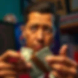 A person looking frustrated while trying to choose between a passkey and phone number for Mangopay access. Cash is visible, highlighting the difficulty accessing funds.