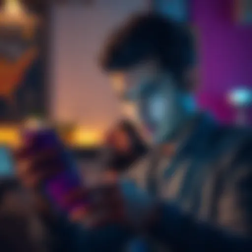 A person looking upset while using a smartphone, showing ads on the screen.