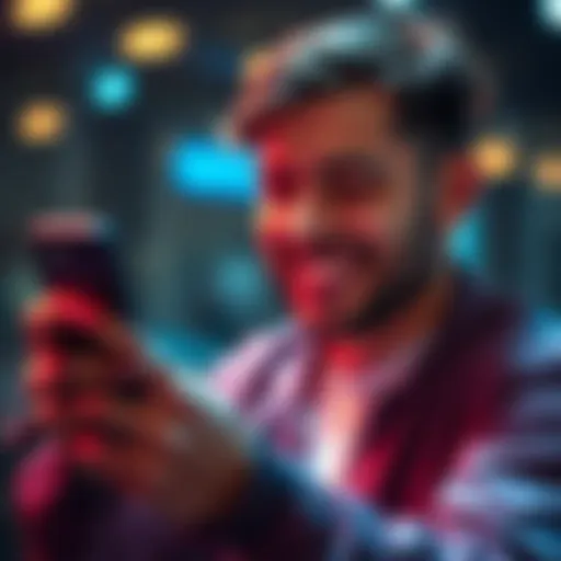 A person holding a smartphone with a relieved expression, indicating success in fixing phone issues after an update.