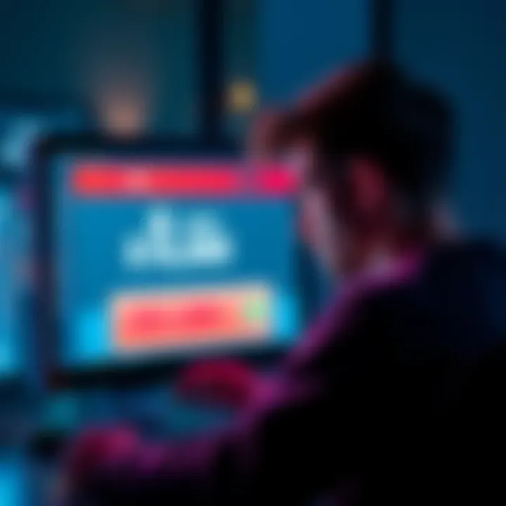 User Locked Out of MEXC Account A person looking at a computer screen displaying a locked account message and a balance of $16,000, with a worried expression.