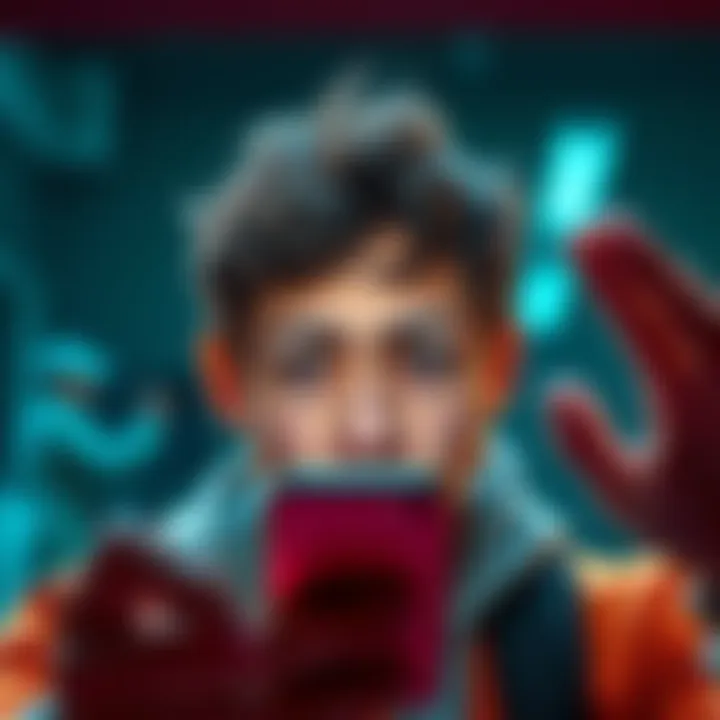 A shocked user looking at their device with a reset streak notification, showing disappointment and confusion.