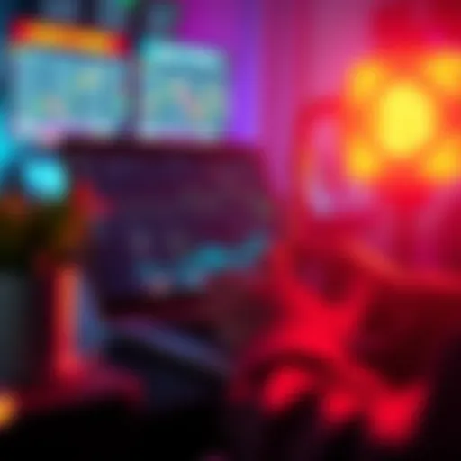 A person using the Dreamcash trading platform on a laptop with charts and rewards displayed