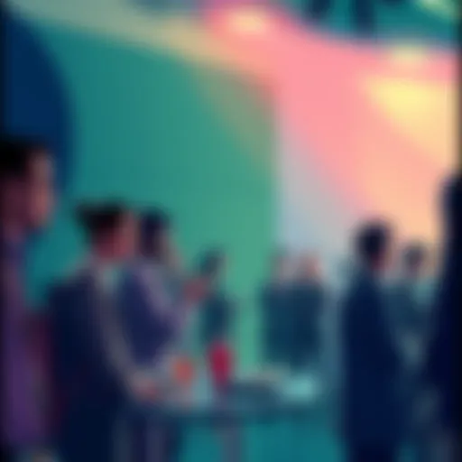 A group of people engaging in a lively discussion about blockchain updates and VeChain projects.