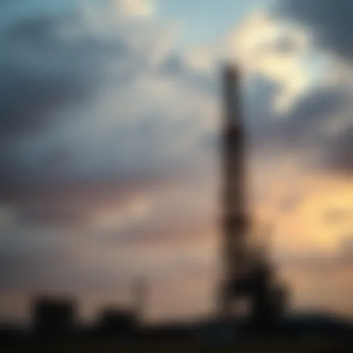 An oil drilling rig operating in Venezuela under a cloudy sky, highlighting the country's oil industry struggles.