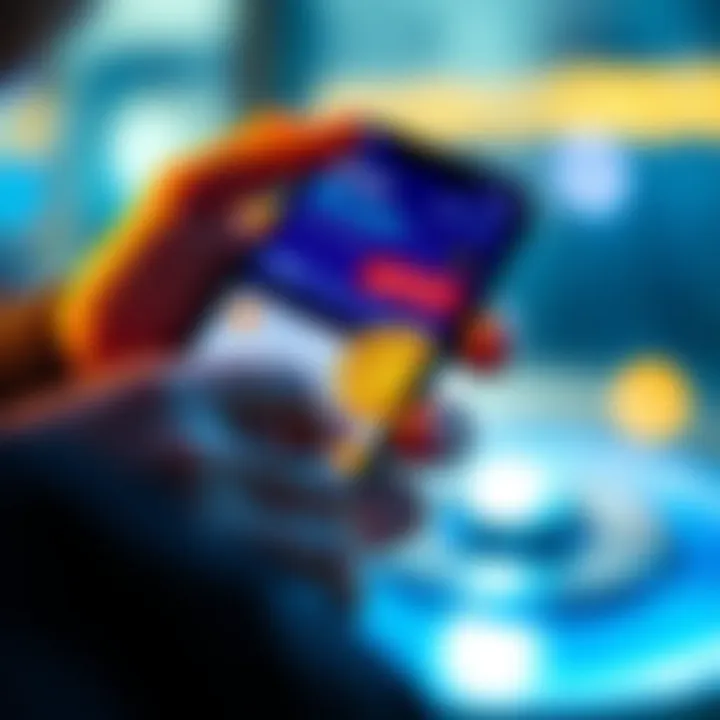 A person looking at a smartphone with a Venmo app open, showing Bitcoin and warning symbols about risks and fees.