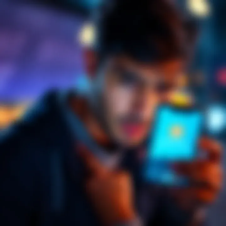 A person shows frustration while looking at a smartphone with Venmo app open, displaying Bitcoin transaction issues