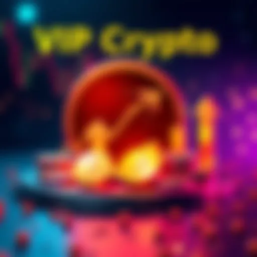 Graphic showing VIP program benefits for SOL, USDC, and USDT with coins and growth arrows