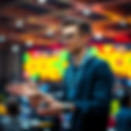 Vitalik Buterin presenting his self-sovereign tech stack at a technology conference, showcasing innovations for digital ownership and privacy.