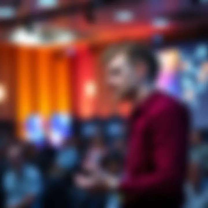 Vitalik Buterin speaking on stage about decentralized social networks