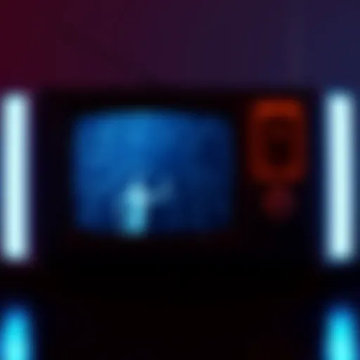 A still from the 1977 UK TV interruption showing static and a figure resembling Vrillon delivering a message