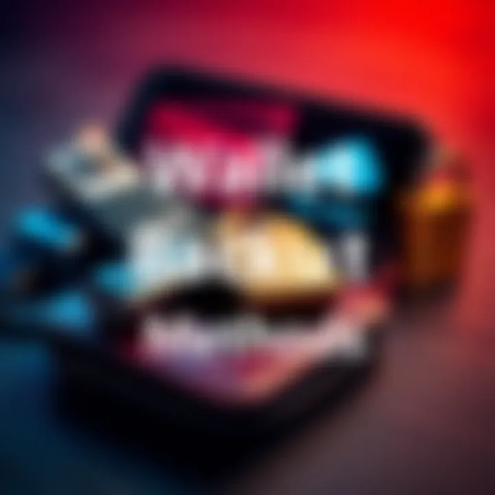 A variety of creative wallet backup methods displayed, including a USB drive, a smartphone app, and a secure cloud option, showcasing modern security solutions.