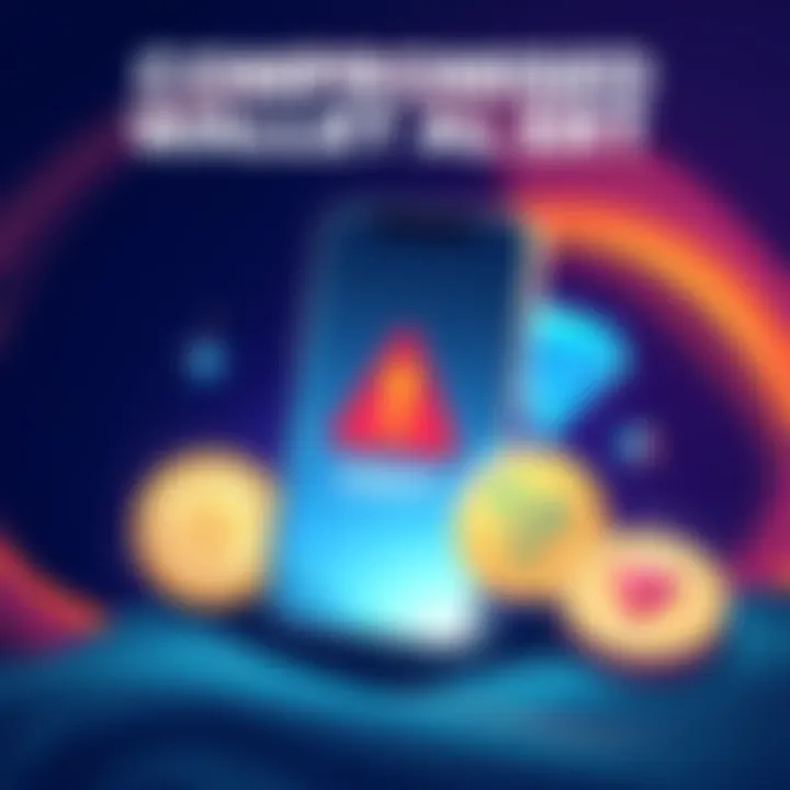 Compromised Wallet Alert An illustration showing a smartphone with a warning symbol, cryptocurrencies like USDT and BNB, and a Tron logo, indicating wallet compromise and fund transfer issues.