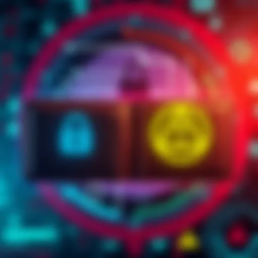 A graphic showing two wallets: one secure and untouched, the other showing signs of a hack with warning symbols. Background features digital security elements.