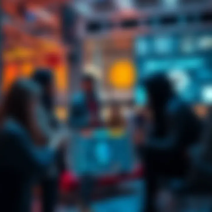 A group of people discussing wallet security and transaction clarity, with a digital wallet and Ethereum logo in the foreground.