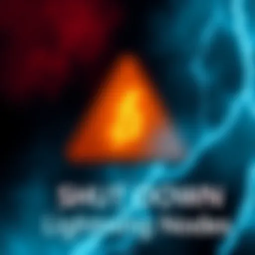 A graphic showing a warning sign with a depiction of Bitcoin logos and a shutdown symbol, emphasizing the urgency to disable CLN Lightning nodes.