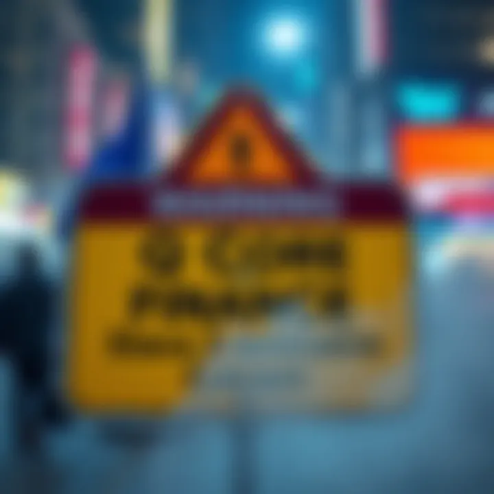 A warning sign indicating potential financial scams related to Q Core Finance's valuation surge.