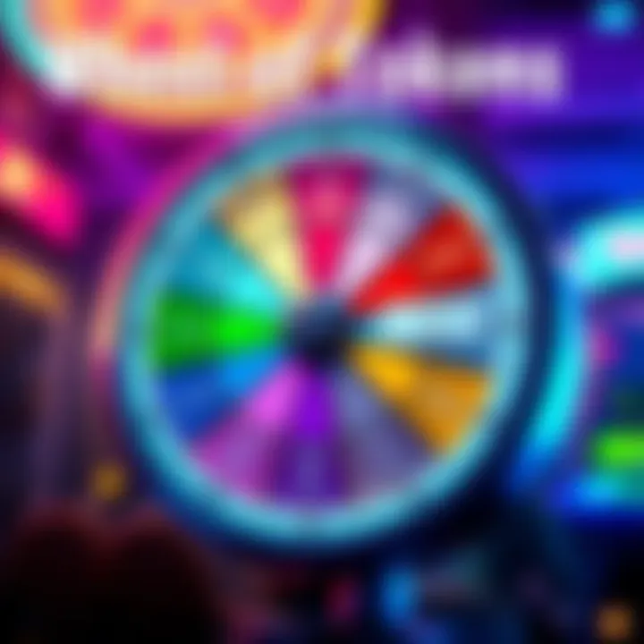 A colorful wheel with bid tokens displayed, showing options to win free AB, with a warning prompt about token usage in the corner.