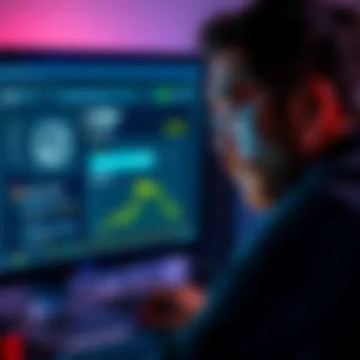 Individual looking at a computer screen showing a Ledger wallet app with a $0 balance and transaction history, displaying concern about lost cryptocurrency assets after switching to Fedora.