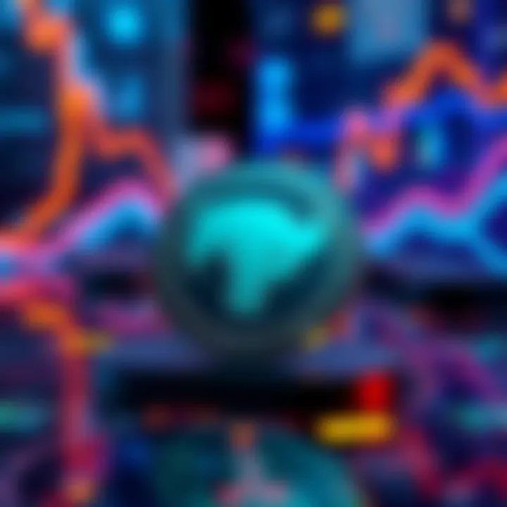 A digital representation of Wyoming's $FRNT stable token on the Hedera network with a backdrop of financial technology imagery.