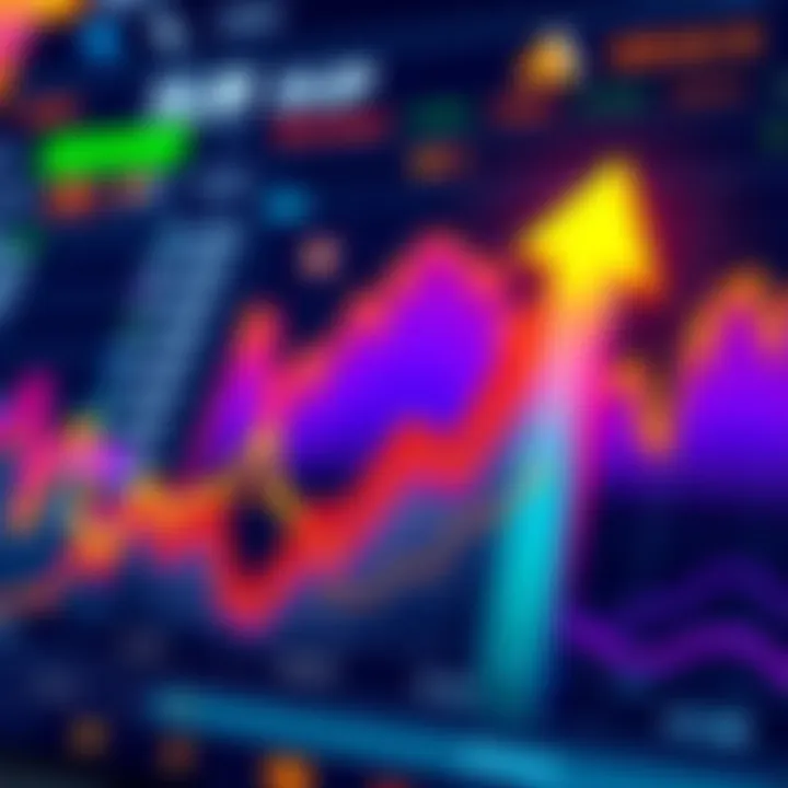A graphic showing the price of XLM reaching $2.20 with an upward trend arrow on a digital exchange interface.