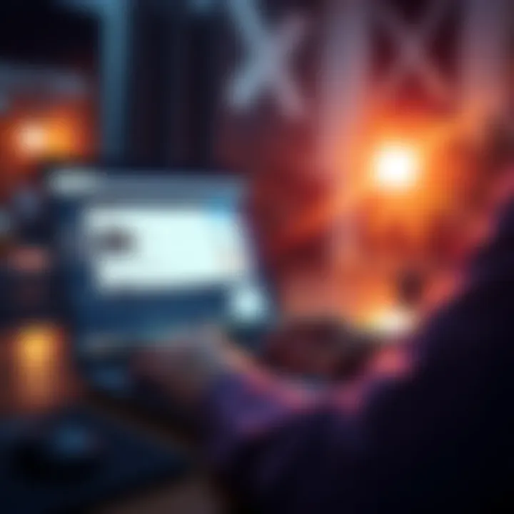 XMRMatters Mainnet Launch A person using a laptop to access the XMRMatters P2P escrow solution on a browser, highlighting its user-friendly interface and security features.
