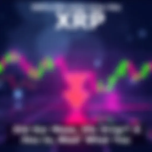 Graph showing a decline in XRP prices with a downward arrow