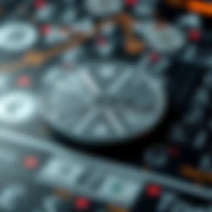 Visual representation of XRP symbol with a background of currency symbols and digital transaction graphics, highlighting its role in modern finance.