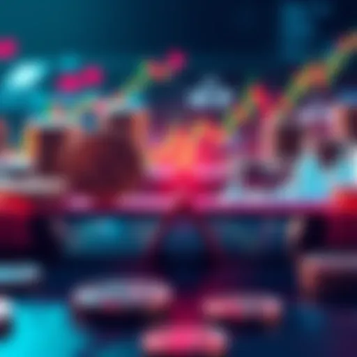 A graphic showing a balance between long-term holding and active trading of XRP cryptocurrency, with visuals of coins and trading charts.