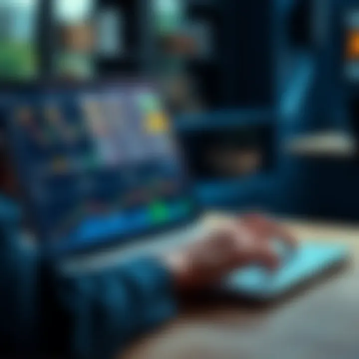 XRP Investment Strategy A person analyzing XRP charts on a laptop, showing a thoughtful approach to investing.