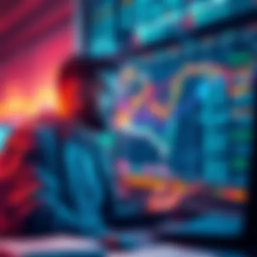 A trader looking at XRP price charts, contemplating investment decisions amidst market fluctuations.